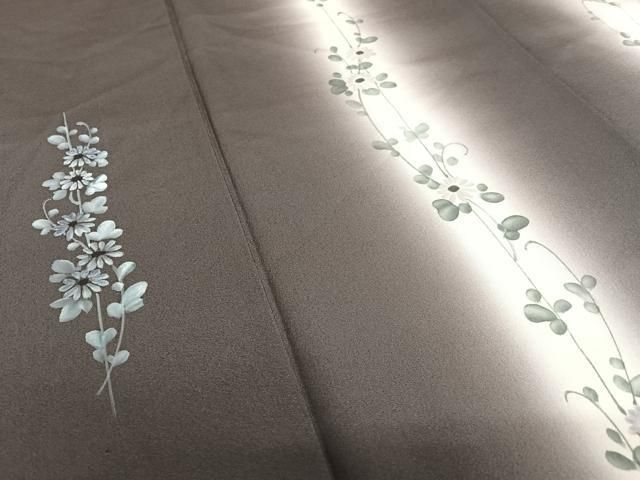 平和屋着物○訪問着 手描き 絞り 草花文 正絹 逸品 未使用 AAAZ2362ph