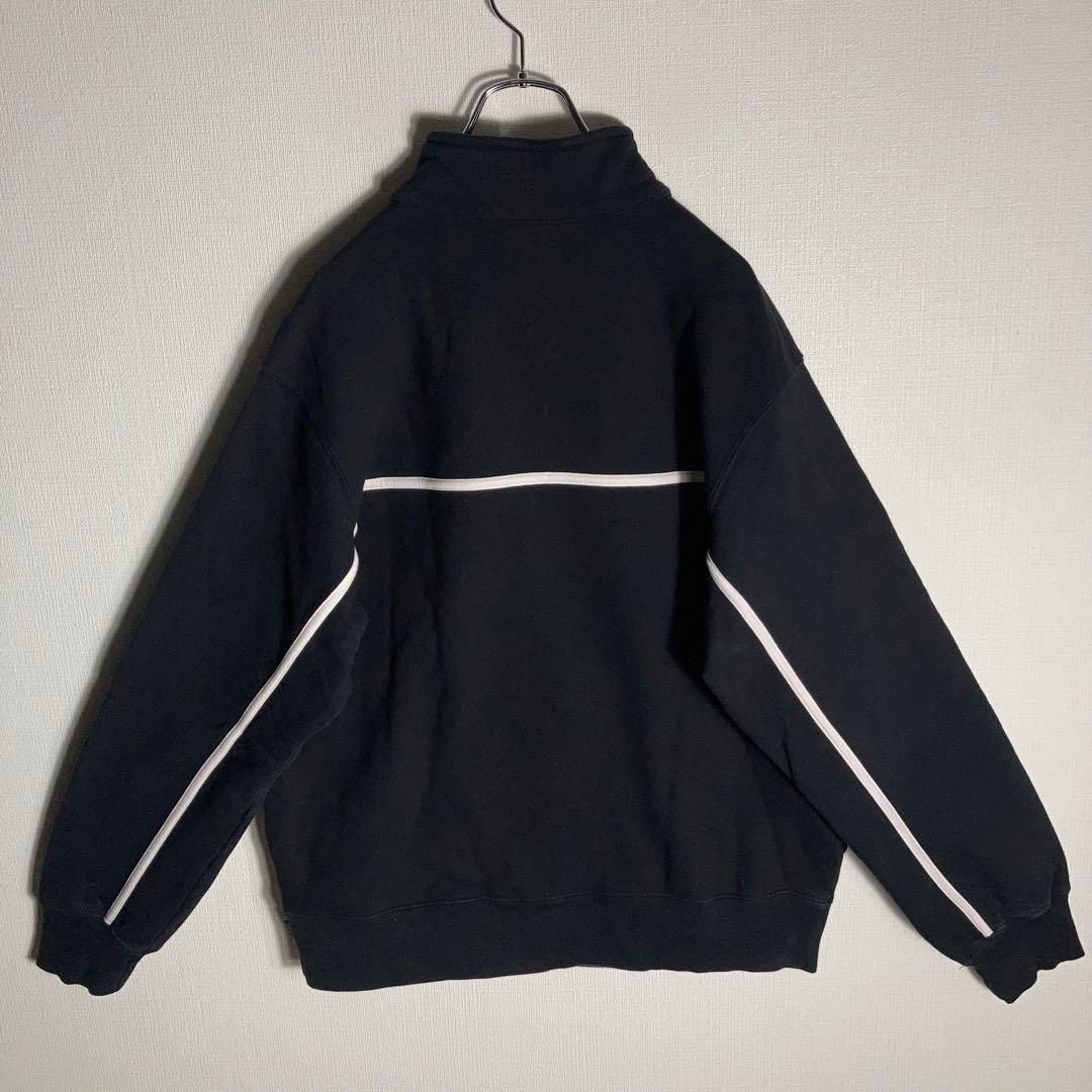 SUPREME スウェット ハーフジップ 刺繍ロゴ 黒 L - メルカリ