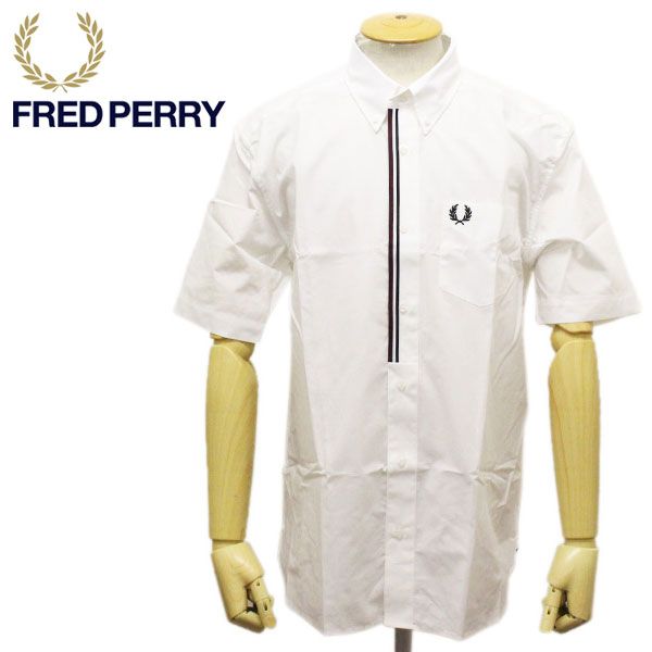 FRED PERRY (フレッドペリー) M8571 TAPED PLACKET SHIRT テーププラケット ボタンダウンシャツ 全3色 FP394  129SNOWWHITE XS - メルカリ