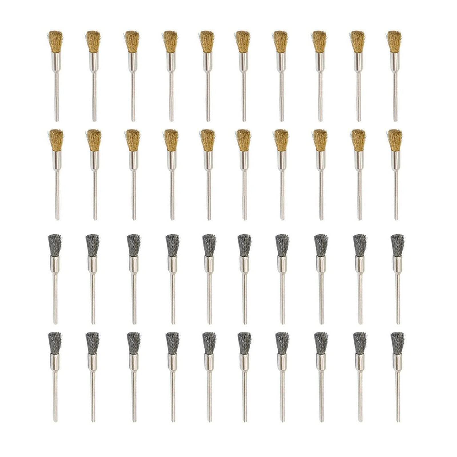 数量 研磨ブラシ ドレメル 2 35 mm軸 鋼ブラシ 真鍮ワイヤーブラシ 回転ツール 筆型 入り ブラシ ルーター YFFSFDC