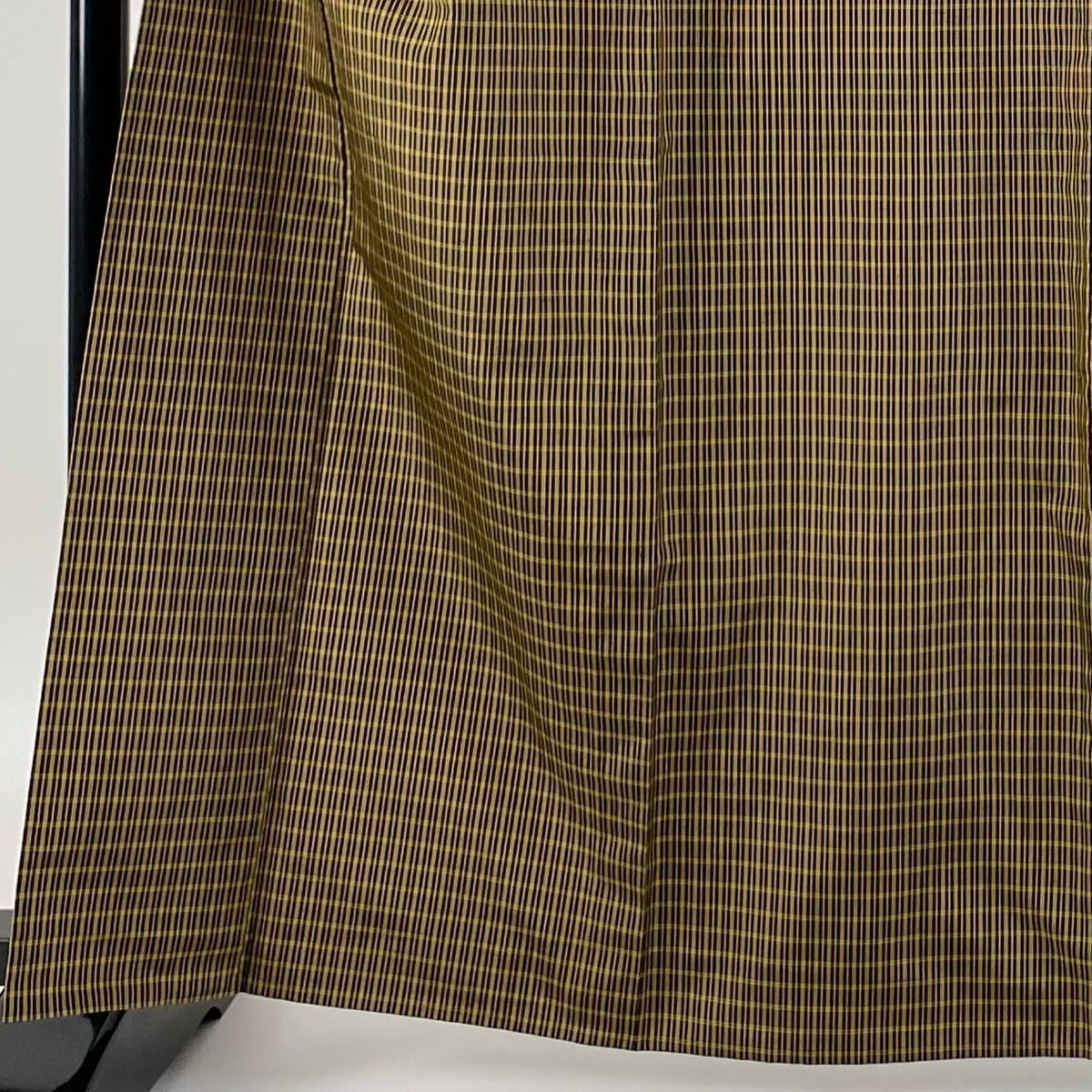 紬 身丈164cm 裄丈69cm L 単衣 黒 正絹 秀品