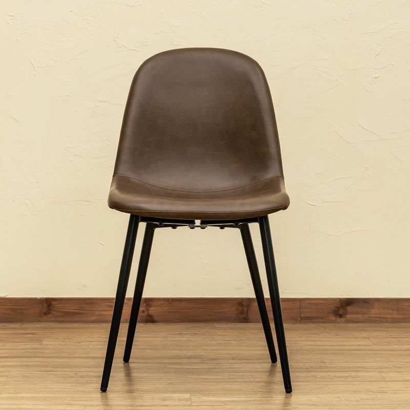 サカベ Baron ダイニングチェアー2脚組 PUレザー 座面高45cm キャメルブラウン いす イス 椅子 CLF-21CBR ｜サカベ Baron ダイニングチェアー2脚組 PUレザー 座面高45cm