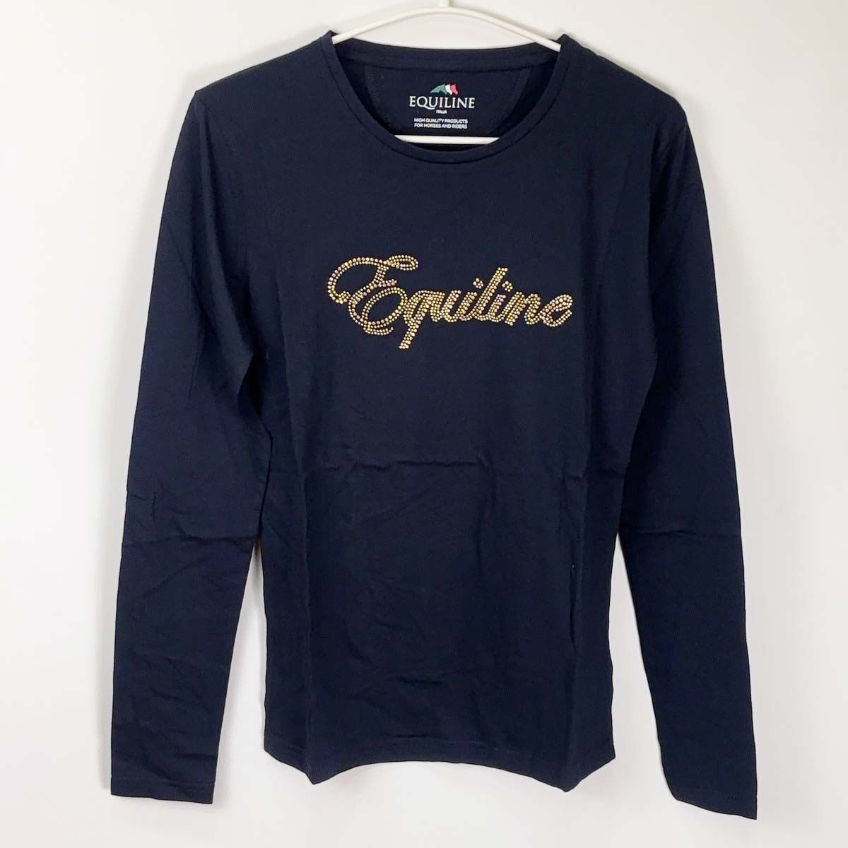 【中古・未使用品】EQUILINE エクイライン LOTUS ストレッチ ライディング ロングスリーブ S ネイビー H00764 レディース 乗馬 馬術 未使用】EQUILINE エクイライン LOTUS ストレッチ ライディング
