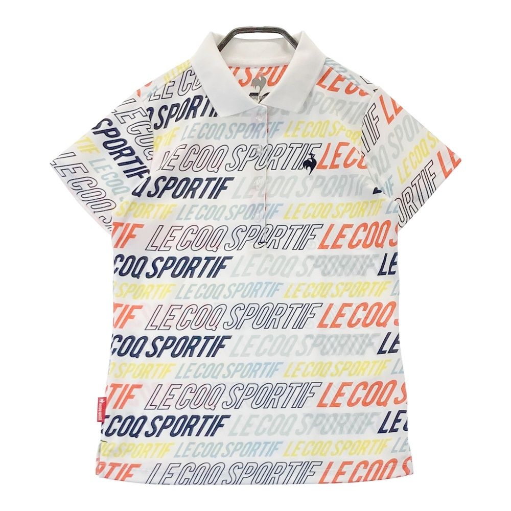 サイズ：M LE COQ GOLF ルコックゴルフ  半袖ポロシャツ 総柄 ホワイト系 [240101495344] ゴルフウェア レディース ストスト