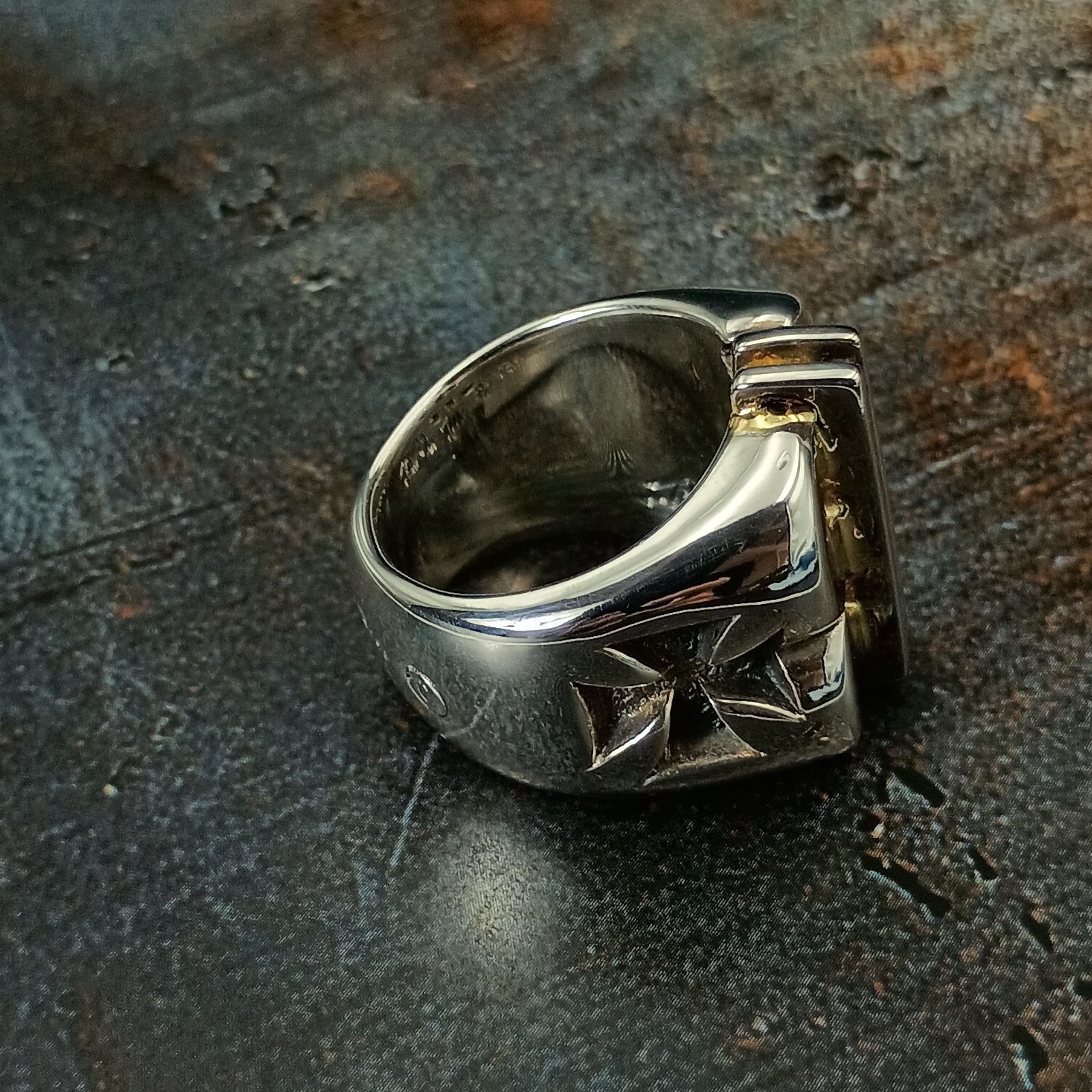 BILL WALL LEATHER リング 23号 Bill Wall Leather Bill Wall Leather獨家] R480 - 鐵十字印章戒指