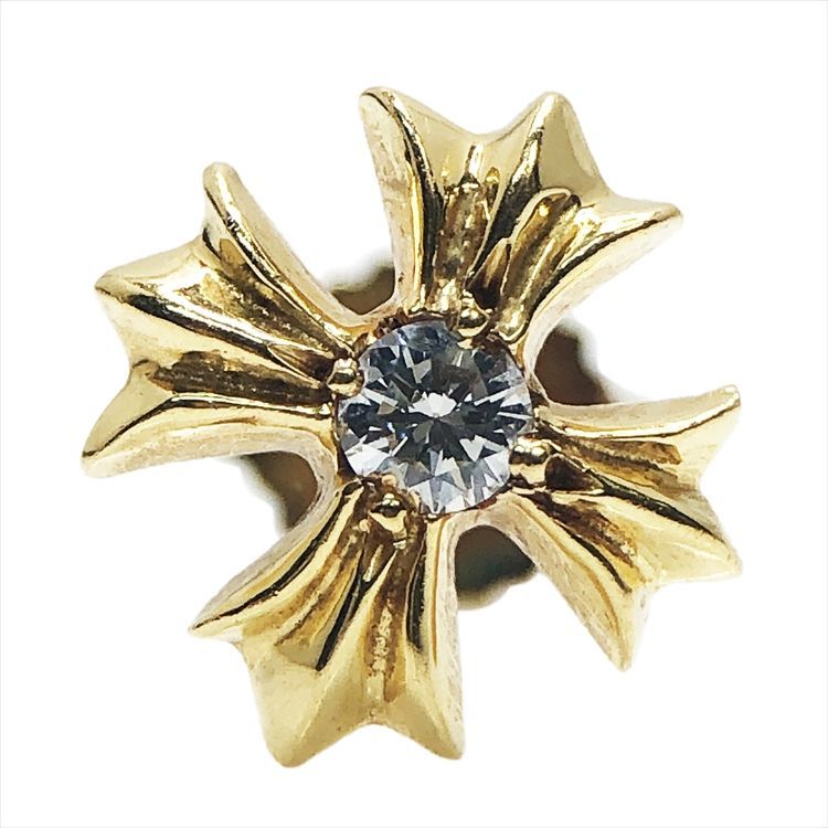 Chromehearts クロムハーツ 22K No2 CH PLS 1DIA CHプラス スタッド 1ダイヤモンド ピアス ゴールド 22金 K22