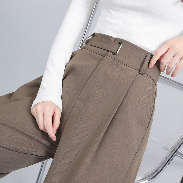 ハイウエストパンツ ストレートパンツ レディース ボタン