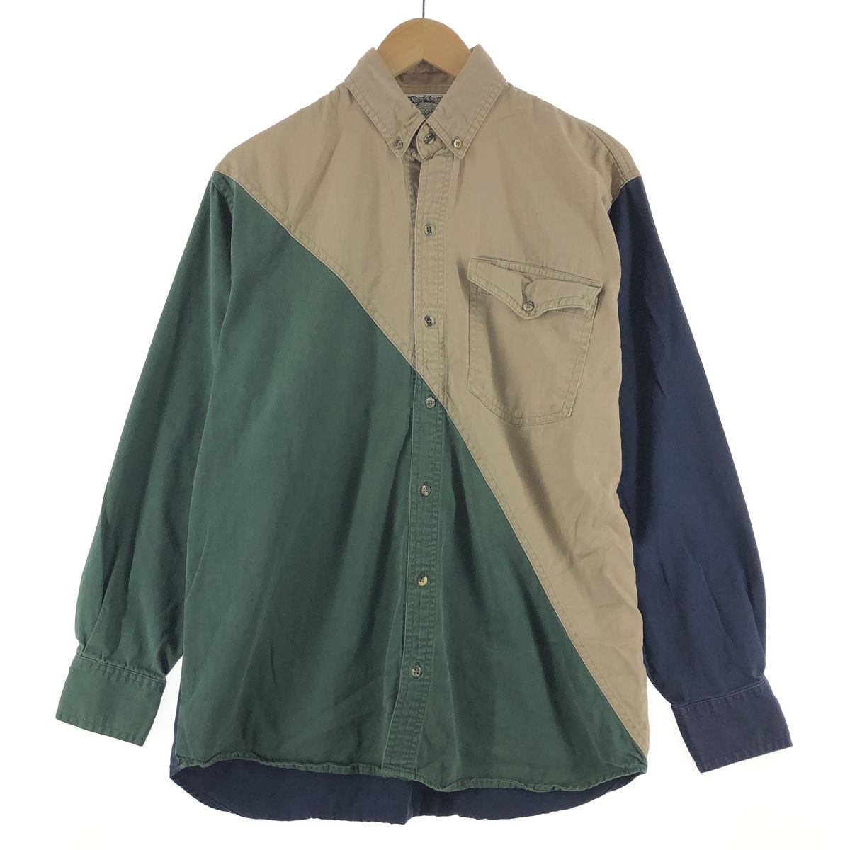 古着 THE SAN ANGELO クレイジーパターン 長袖 ボタンダウンシャツ メンズL/eaa357623