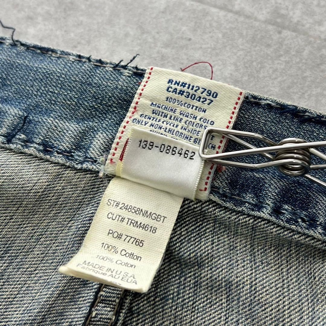 USA製　トゥルーレリジョン　TRUERELIGION フレア　Y2K 00s IO着 TRUE RELIGION フレア デニム 白ステッチ y2k