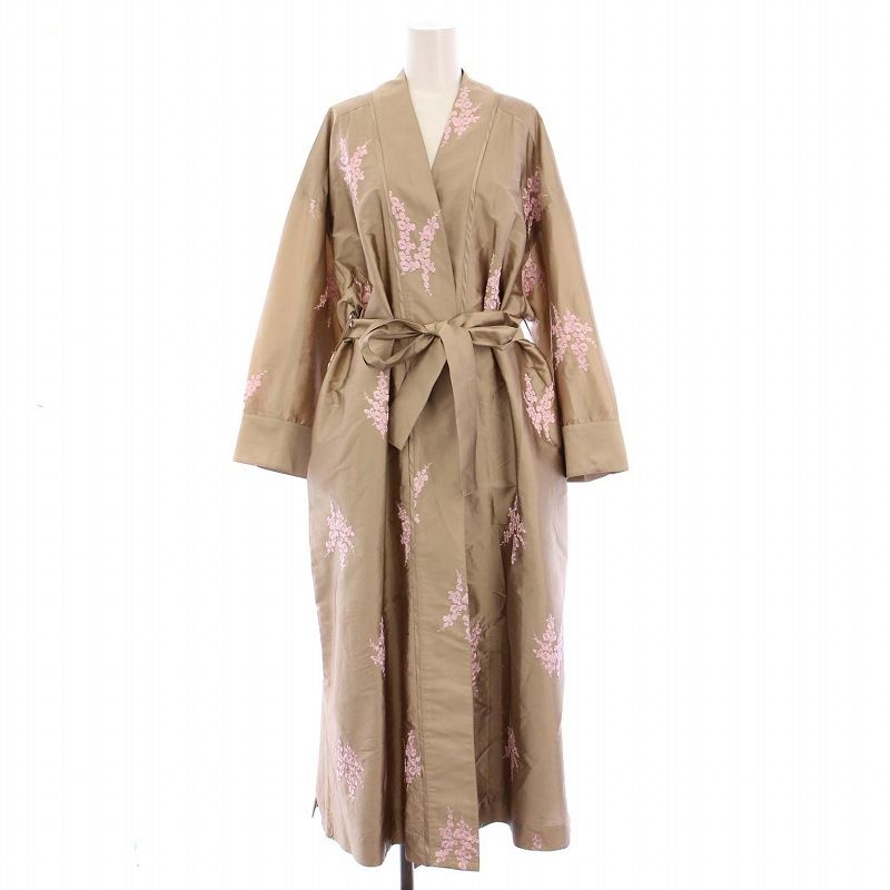 ヌキテパ　刺繍　コート ヌキテパ NE QUITTEZ PAS! Flower Embroidery Coat フラワーエンブロイ