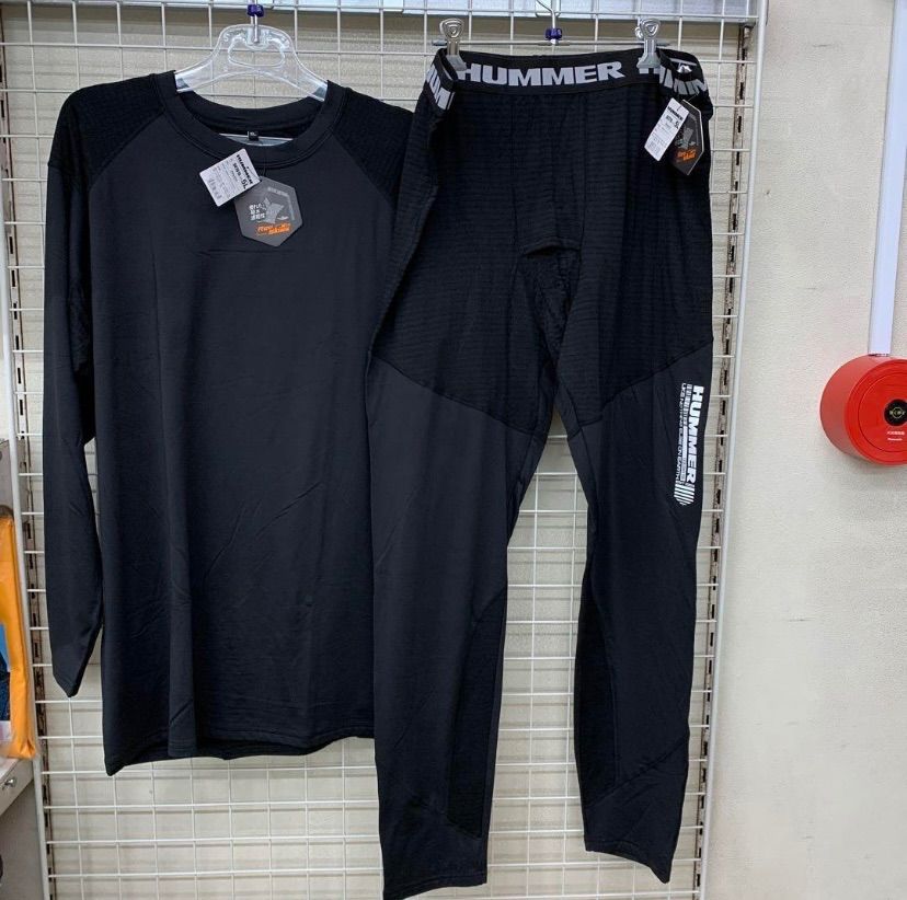 ハマー HUMMER 冬コンプレッション 上下セット販売 907615 11 ブラック 5Lサイズ 暖かインナー 保温インナー 冬用インナー ビックサイズ