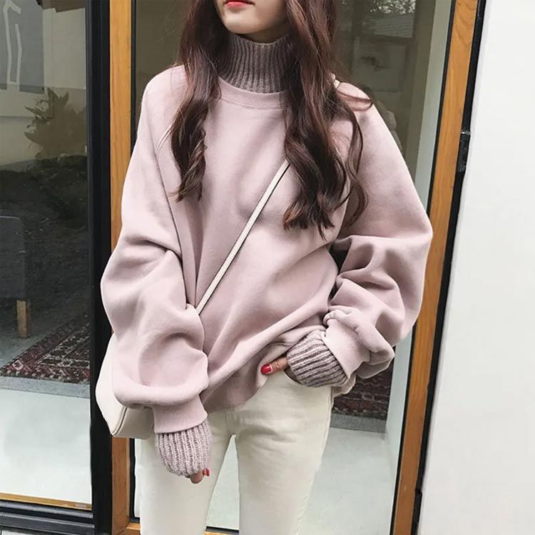 新品　  Jeans レディース　ハイネック　スウェット 裏起毛 ハイネック ボーダー スウェット トレーナー レディース