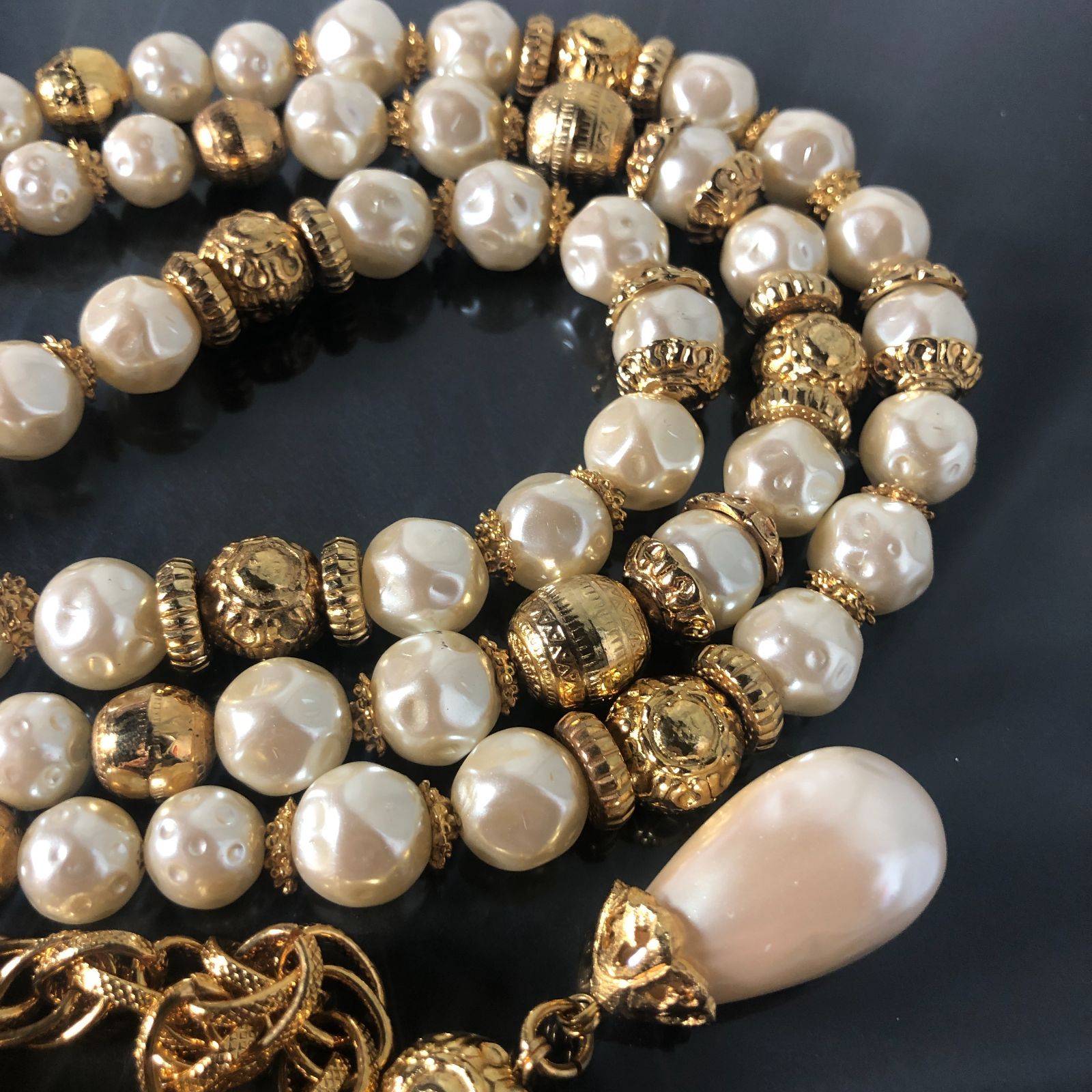 ☆J&R ゴールドチェーンベルト パール装飾付き ☆J&R ゴールドチェーンベルト パール装飾付き