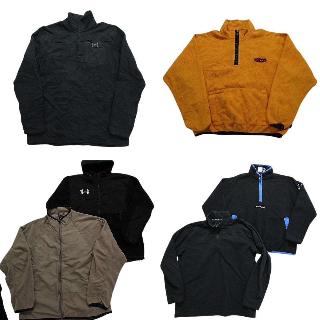 古着卸 まとめ スポーツブランドMIX フリース 6枚セット メンズ L アディダス ナイキ チャンピオン アンダーアーマー 古着 NC2716
