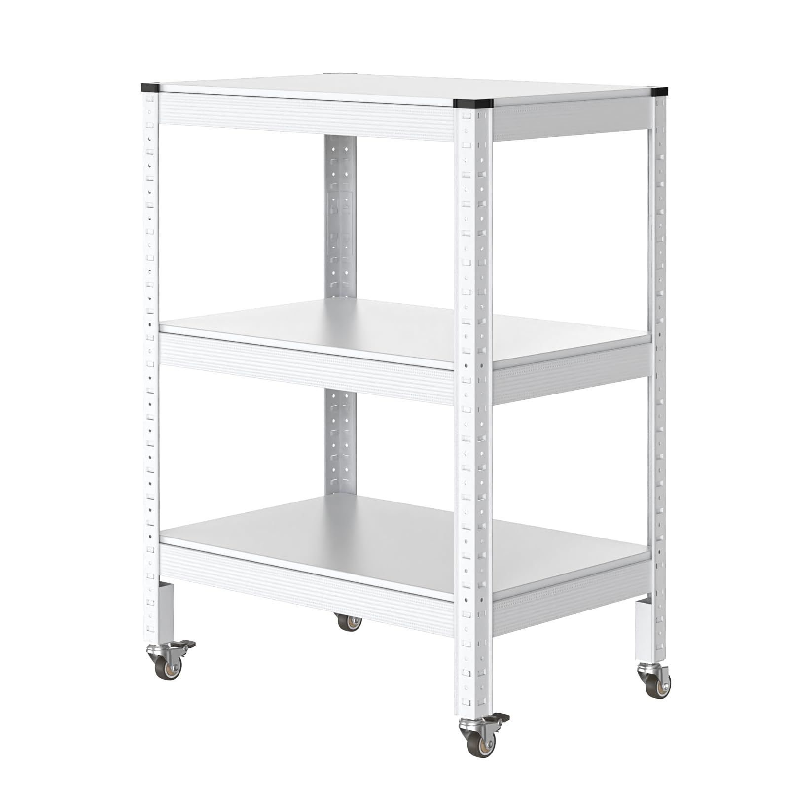 【新着商品】メタルラック 耐荷重120kg/段 3段 (ホワイト 幅60cm キャスター付き 幅60×奥行40×高さ80cm) スチールラック Umimileラック