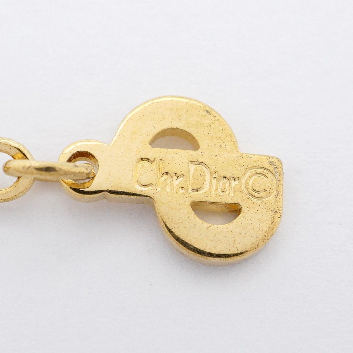 5jmb0361 クリスチャンディオール ネックレス ディオールロゴ オーバル GPメッキ ラインストーン ゴールド レディース NICORILABO_COM