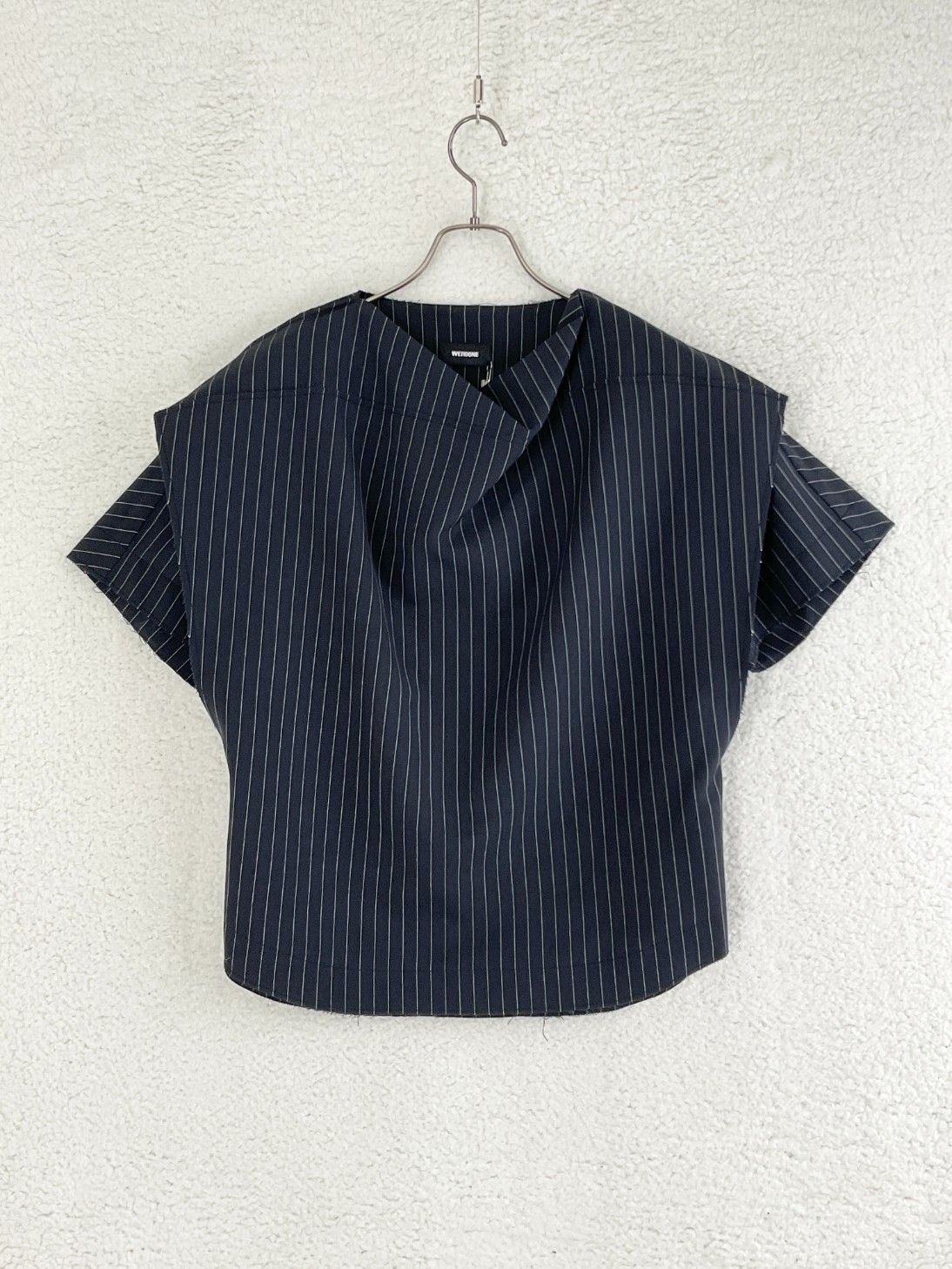 WE11DONE S ネイビー COWL NECKトップス