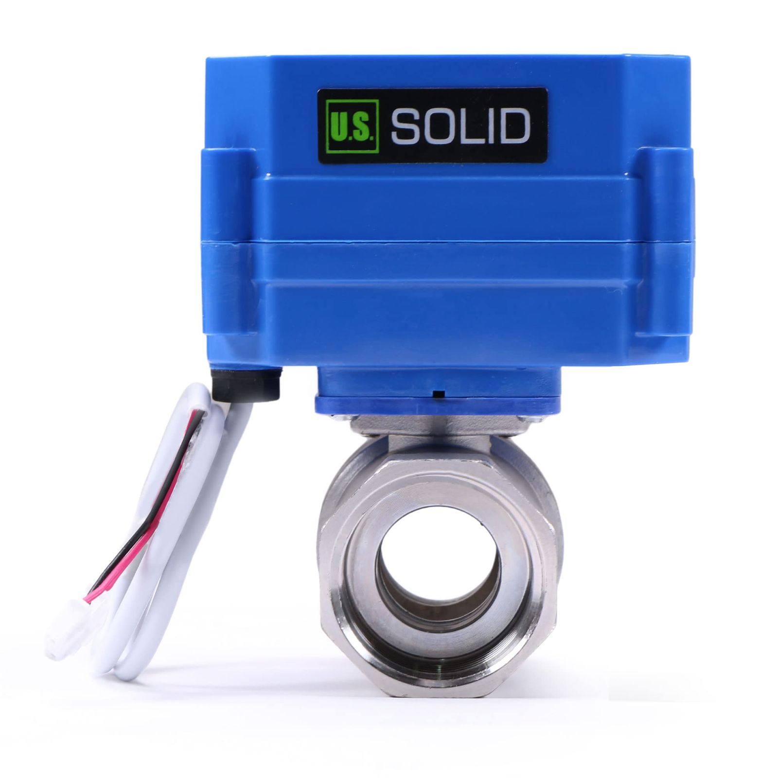 U.S. Solid 電動ボールバルブ 85-265V AC 電気ボール弁 2線自動復帰 レデューストボア ノーマルクローズ ステンレス鋼 飲料水に適用 Gタイプの内ネジ 1” DN25