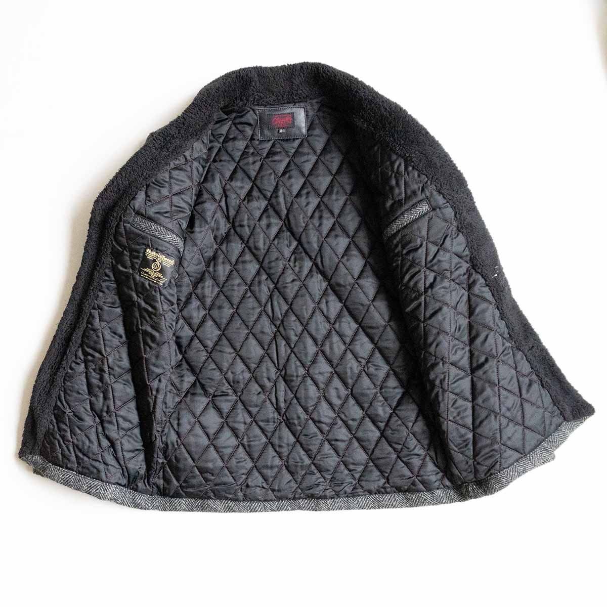 美品】RJB【×Harris Tweed ボア ランチコート 】 38 フラットヘッド