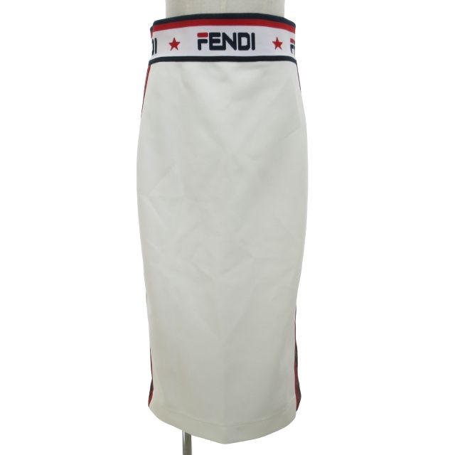 【極美品】フェンディ × FILA ロングスカート サイドズッカ コラボ 白 フェンディ × FILA ロングスカート サイドズッカ コラボ 白