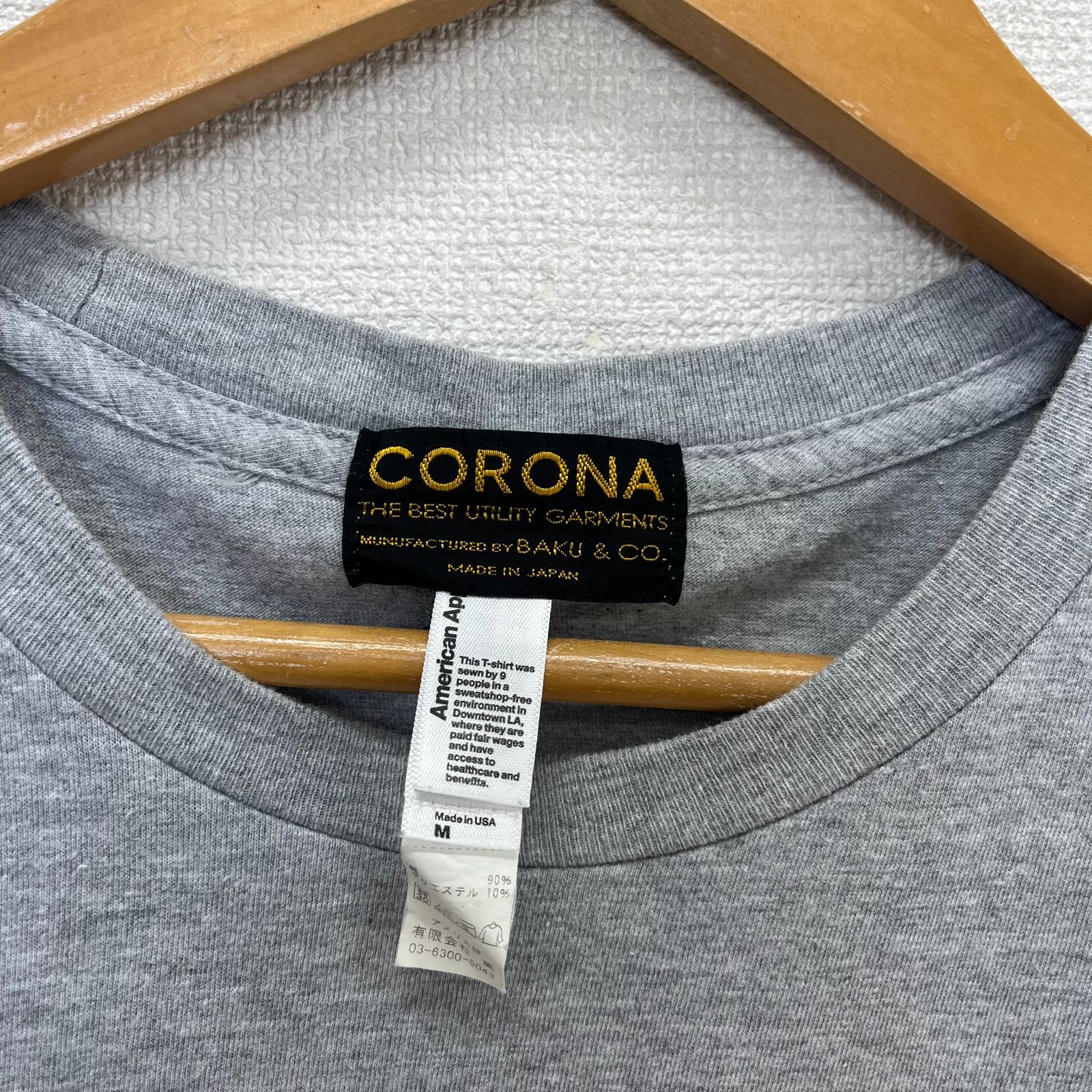 CORONA コロナ CROSS TOWN プリント 半袖 ポケット Tシャツ M 10126396