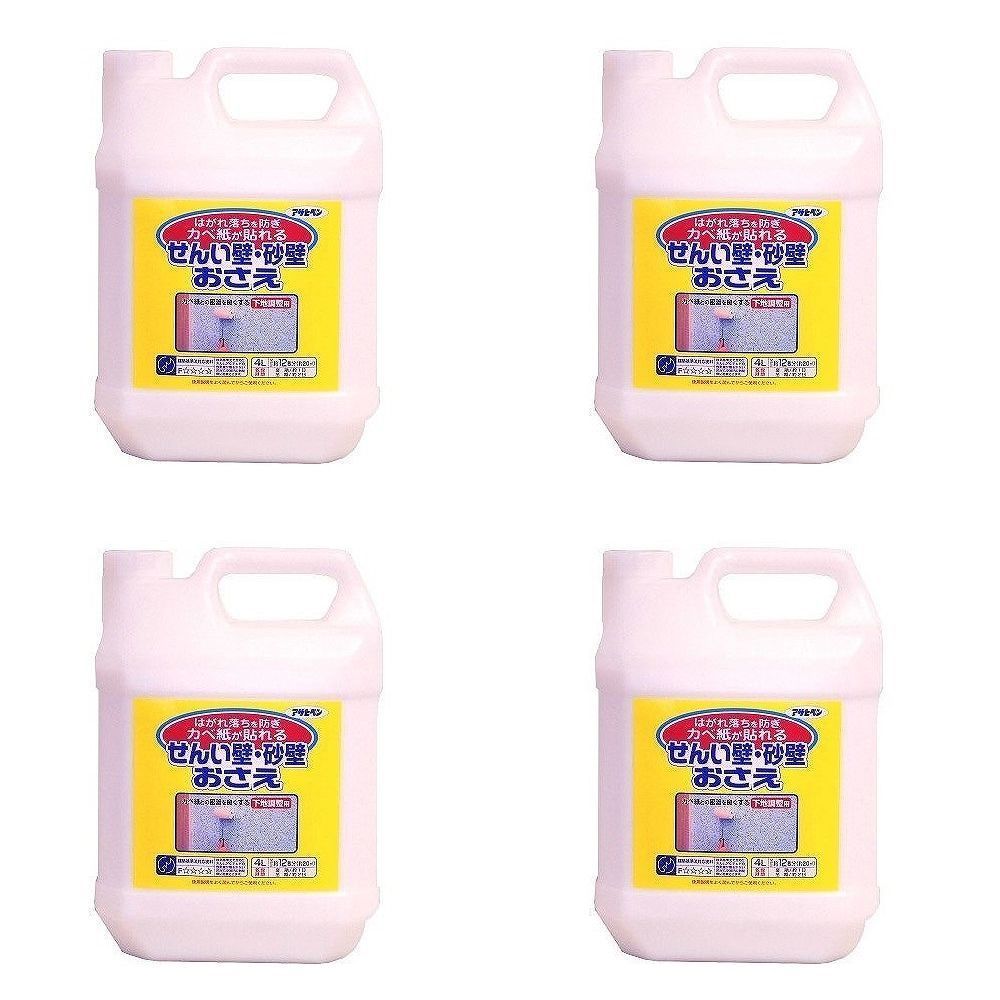 アサヒペン - せんい壁砂壁おさえ - 4L - 752 4缶セット【BT-40 
