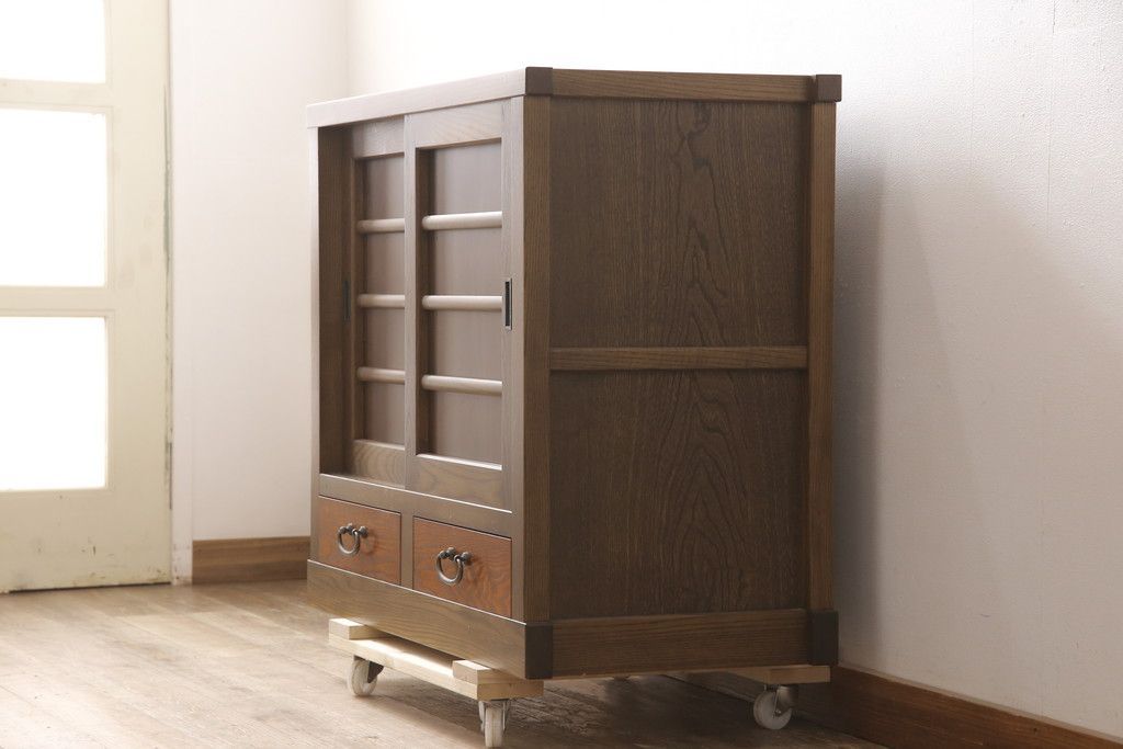 ☆事前問合せ必須☆ 三尺水屋箪笥サイドボード 中古 タモ材