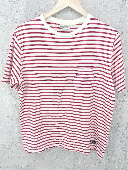 GRAMICCI グラミチ ボーダー 半袖 Tシャツ カットソー サイズM レッド ホワイト メンズ  【1002800348411】