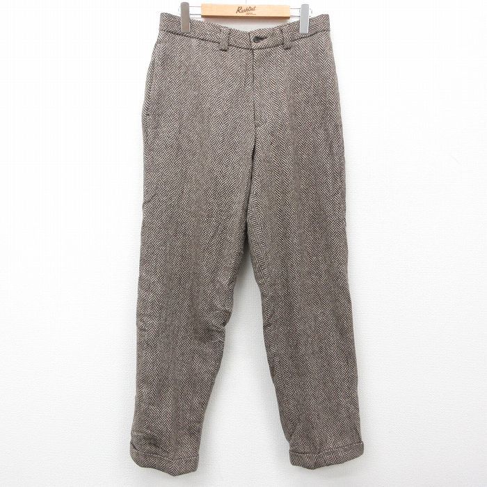 W31/古着 ギャップ GAP パンツ メンズ ヘリンボーン ウール 茶他 ブラウン 25feb03 中古 ボトムス ロング