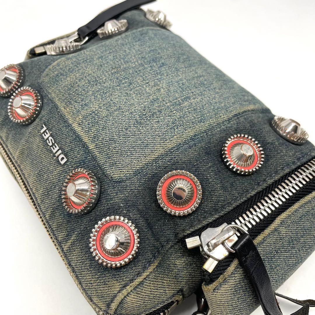 DIESEL ディーゼル ショルダーバッグ 斜め掛け チェーン スタッズ 