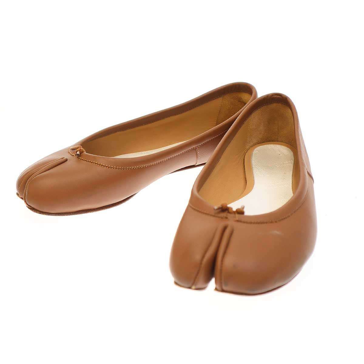 ブラウン マルジェラ足袋パンプス 37 Maison Margiela22 メゾン マルジェラ 足袋フラットパンプス バレエ