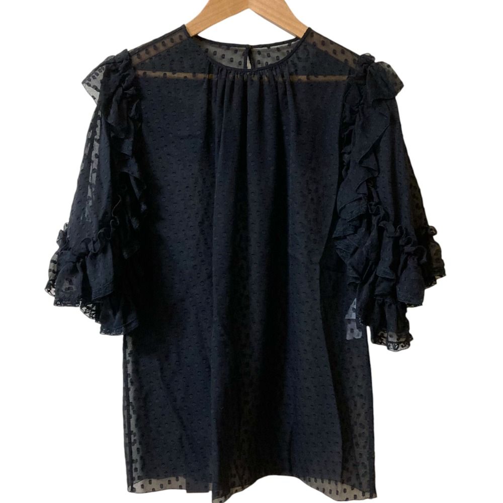 DOLCE & GABBANA ドルガバ 総レース フリル　ブラウス シルク DOLCE & GABBANA ドルガバ 総レース フリルブラウス シルク