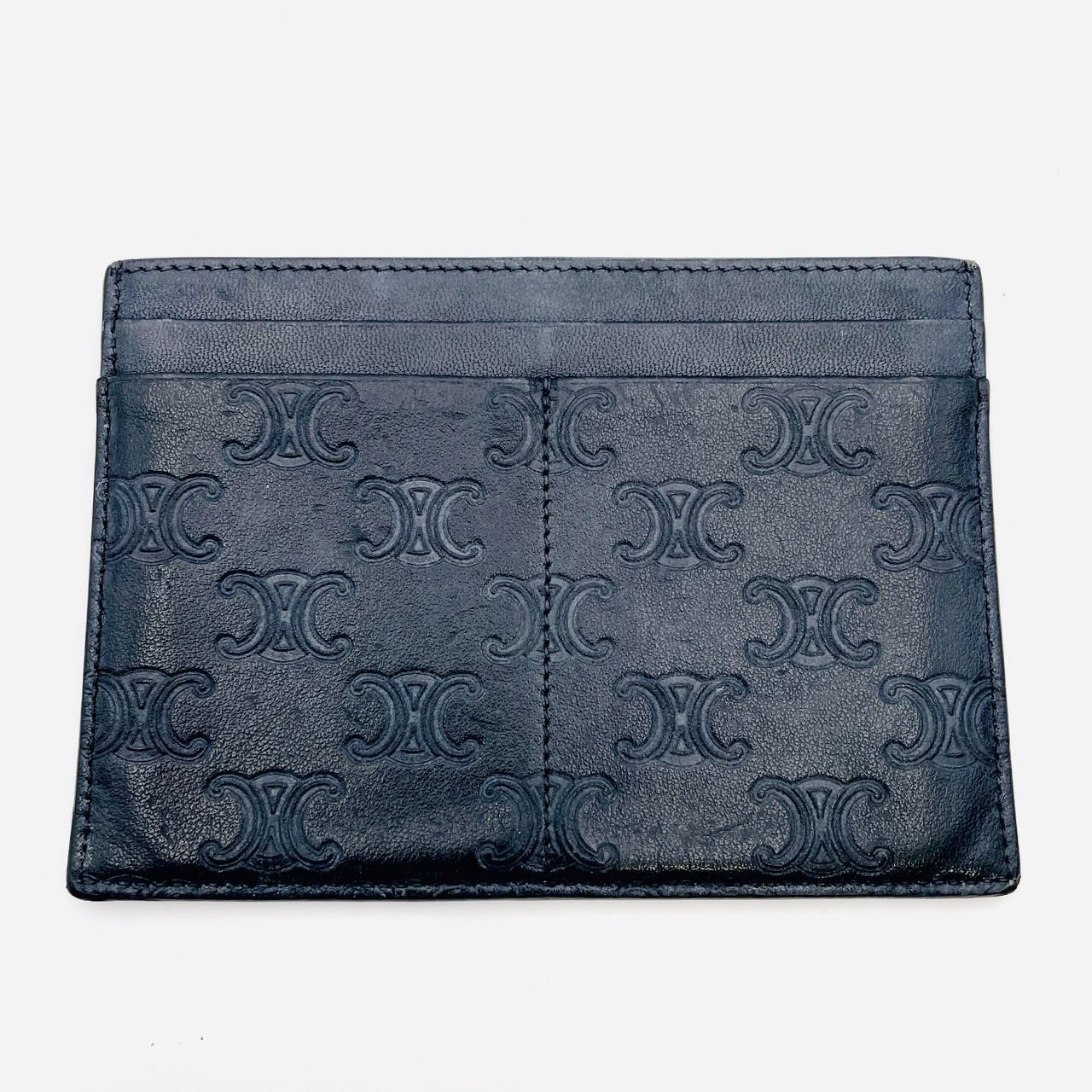 CELINE ブラック 名刺入れ セリーヌ CELINE カードケース 黒 レザー ブラック ロゴ 7-4-628 楽天