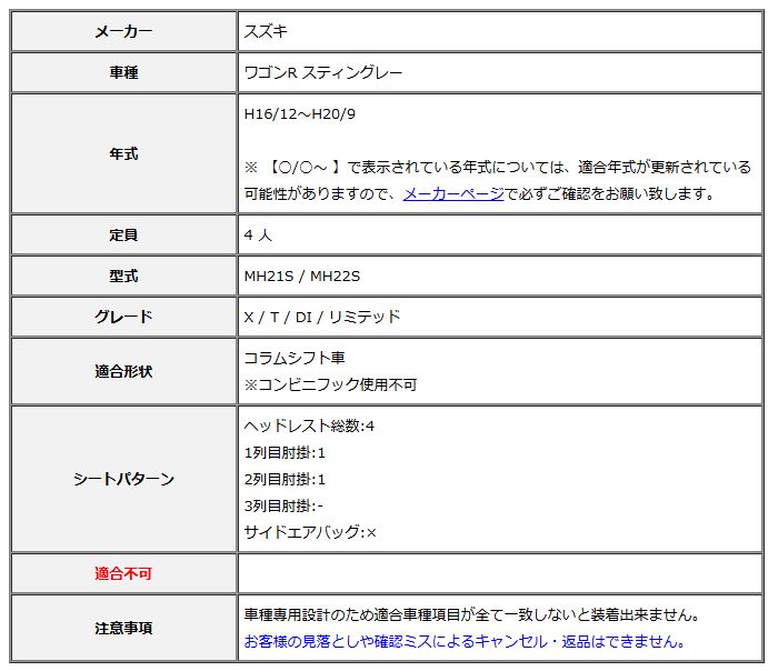 Clazzio クラッツィオ シートカバー L ライン ワゴンR スティングレー MH21S MH22S H16 12～H20 9 ES-0630