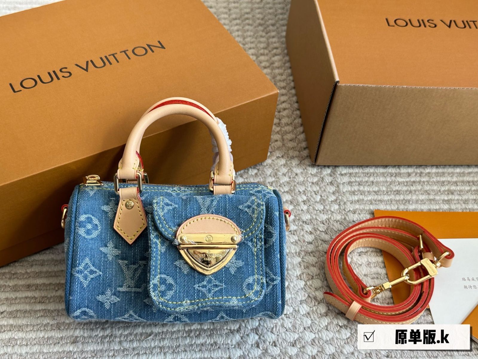 LOUIS VUITTON ナノ スピーディ デニム - レトロデニム 17×10cm | -WT0輸入