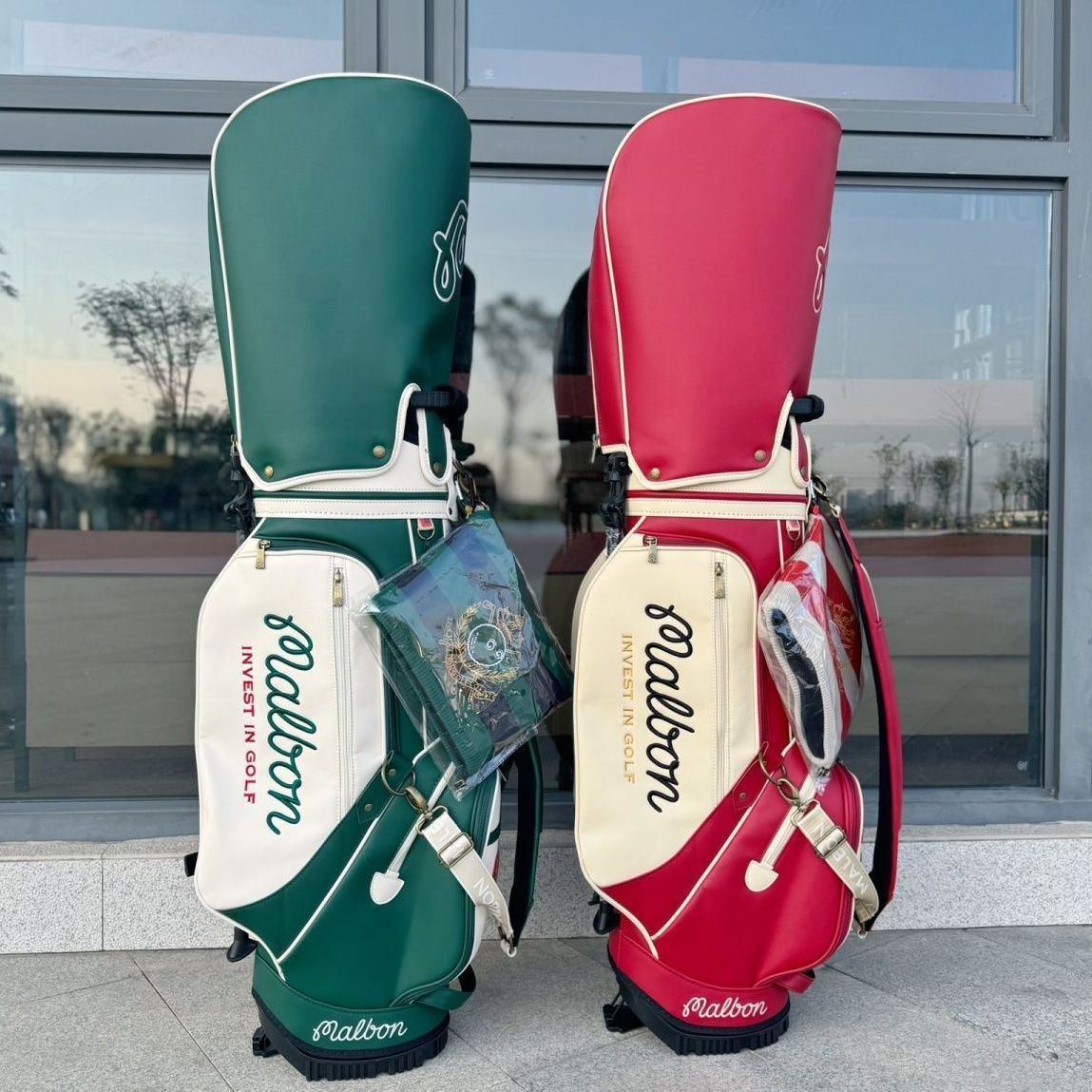 MALBON GOLF ゴルフバッグ スタンドバッグ ニットカバー付