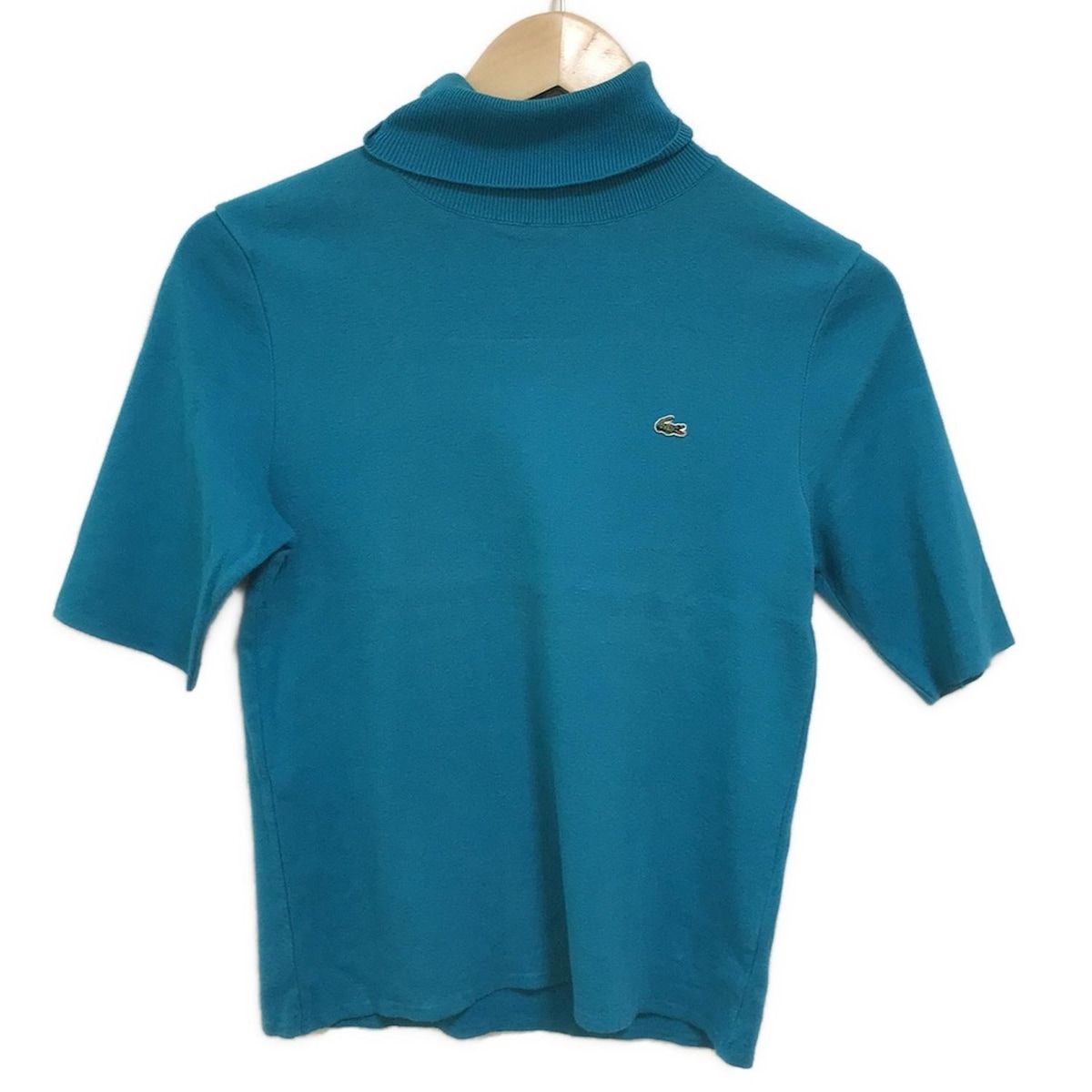 Lacoste ラコステ 半袖セーター サイズ40 M レディース - ブルー タートルネック