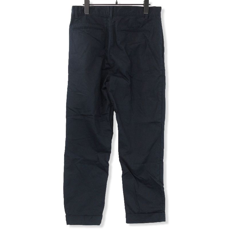 BEAMS PLUS ビームスプラス トラウザー 38-23-0111874 1 Pleat 80/3 Twill ワークパンツ コットン 裾ダブル 日本製 ネイビー M 71009534