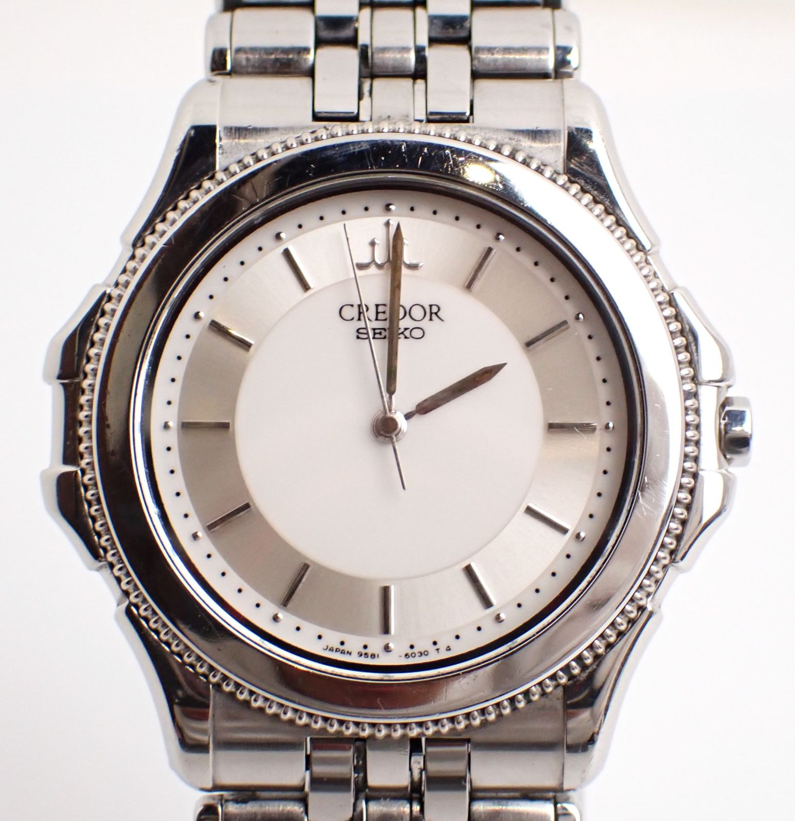 SEIKO セイコー クレドール パシフィーク 9581-6040 SS|K18WG QZ クォーツ ホワイトゴールド 18KT表記 白 メンズ レディース 腕時計