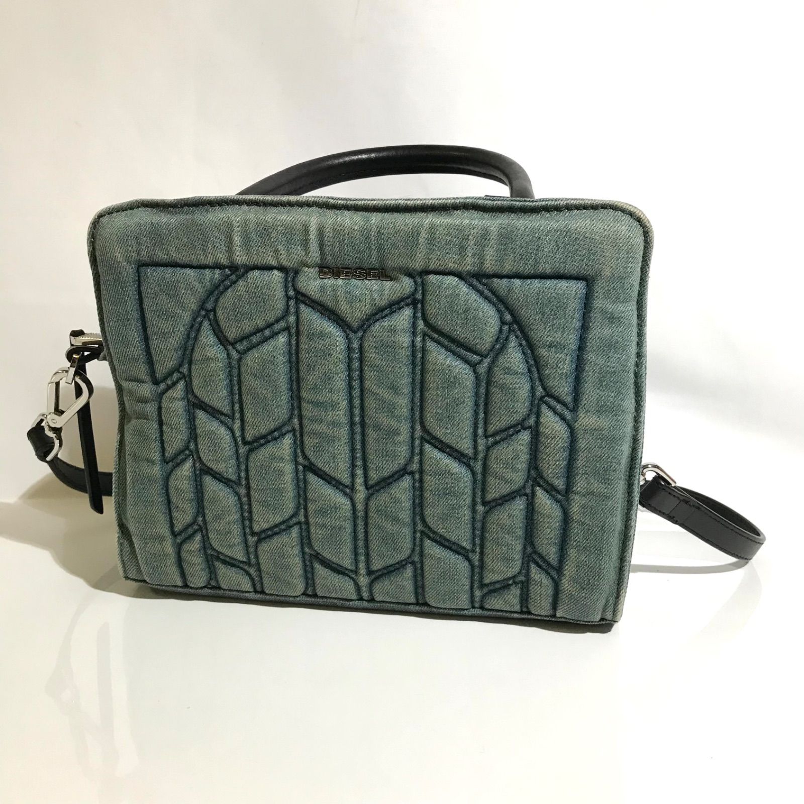 DIESEL デニム地 2WAY ハンドバッグ ショルダーストラップ付き DIESEL 