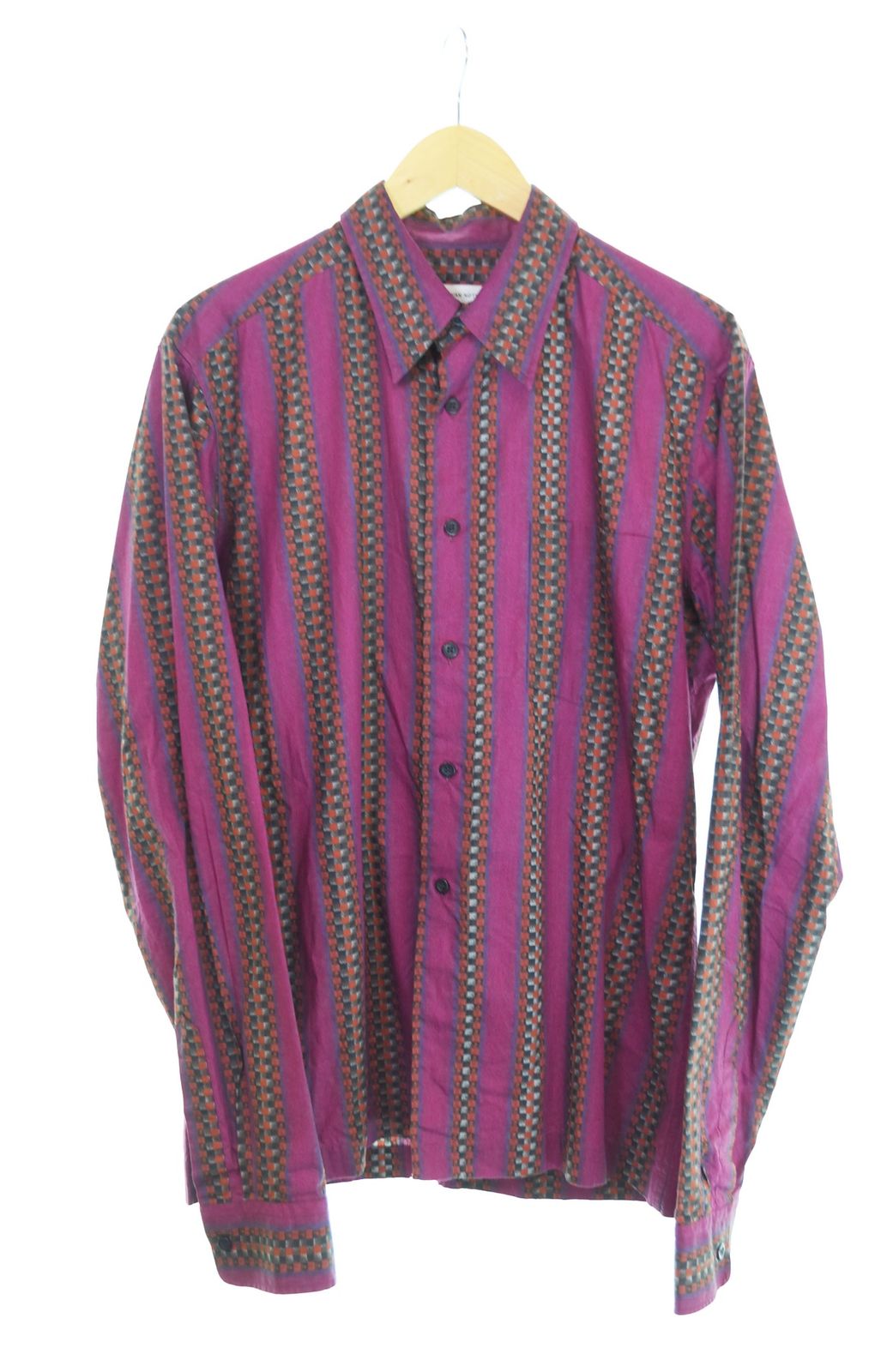 ドリス ヴァン ノッテン DRIES VAN NOTEN ライカ期 プリント 長袖シャツ 紫 50 長袖シャツ パープル 103MT-2332