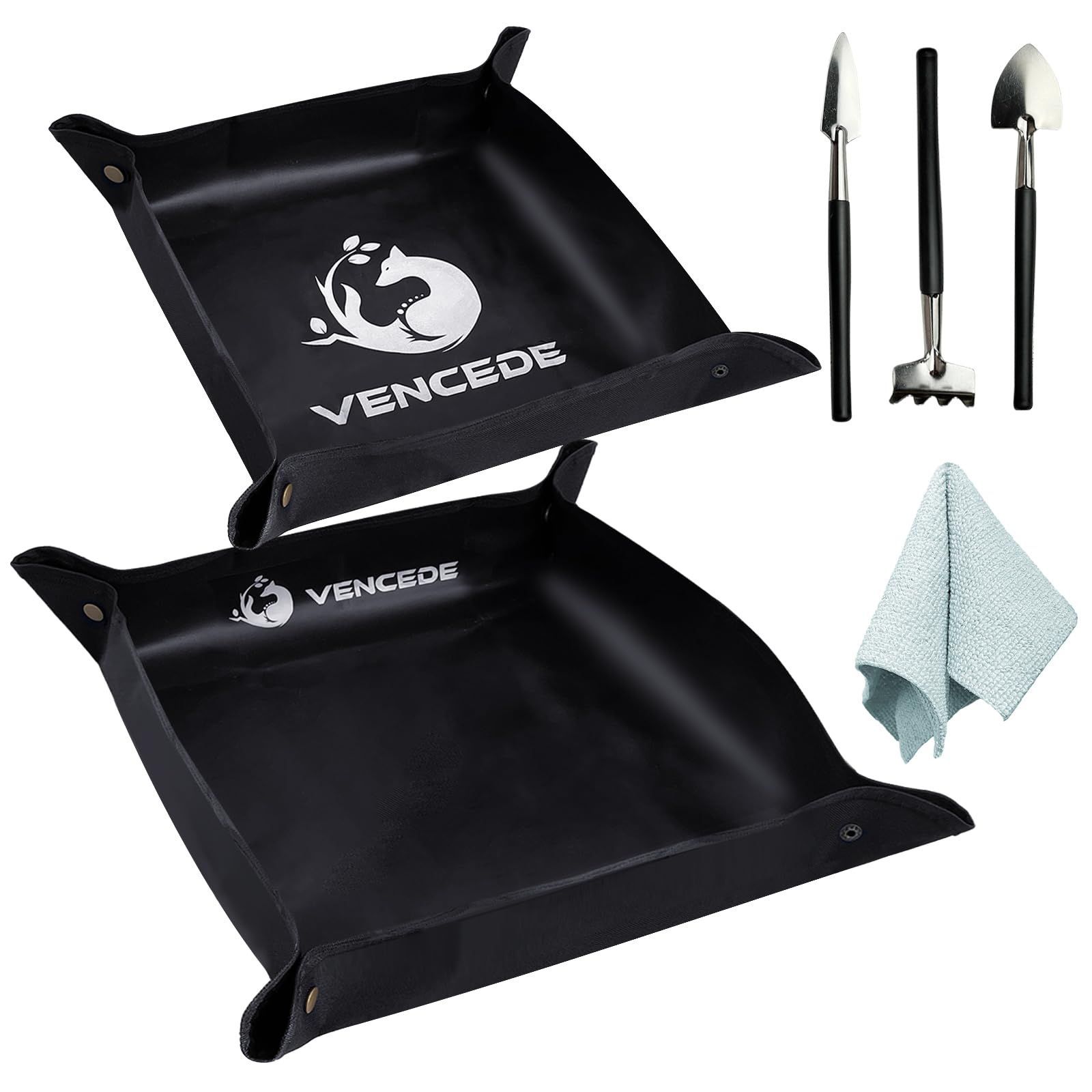 アップグレード Vencede 園芸シート 防水 折り畳み 2サイズセット園芸マット 50cm 70cm ガーデニング シート 厚手 植え替えシートアガベ 多肉 塊根 ガーデニング マット園芸 トレイ ガーデニング 