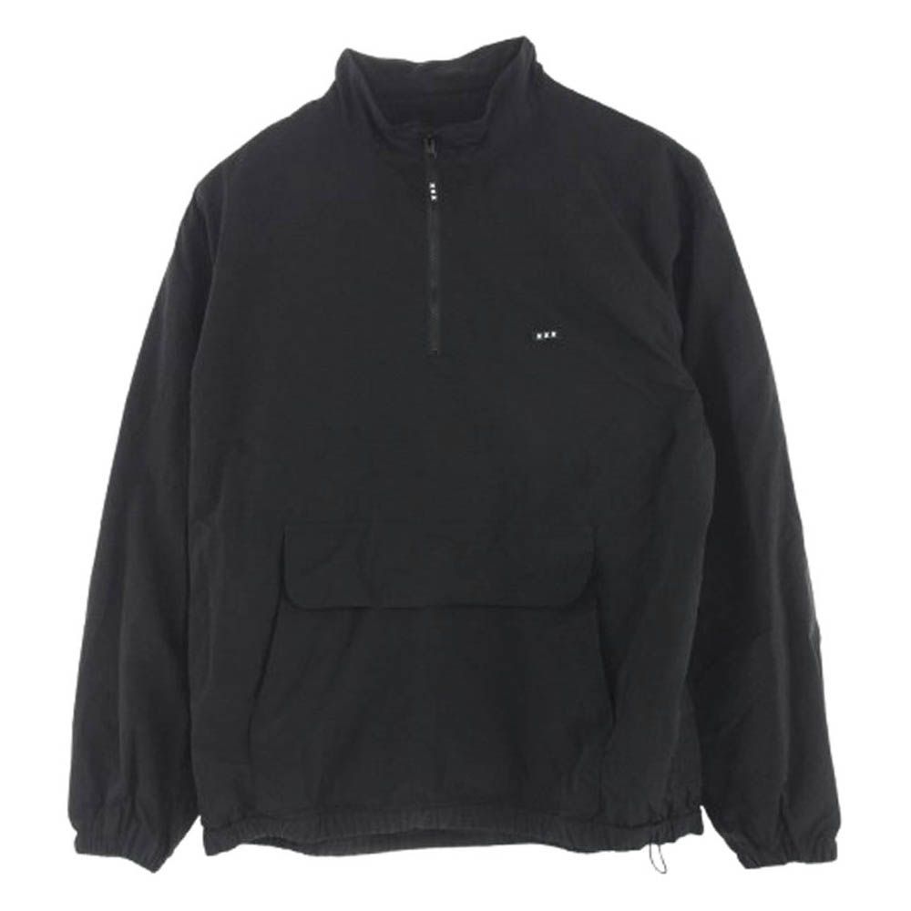 GOD SELECTION XXX ゴッドセレクション バックロゴ プリント ハーフジップ ナイロン プルオーバー ジャケット ブラック系 XL