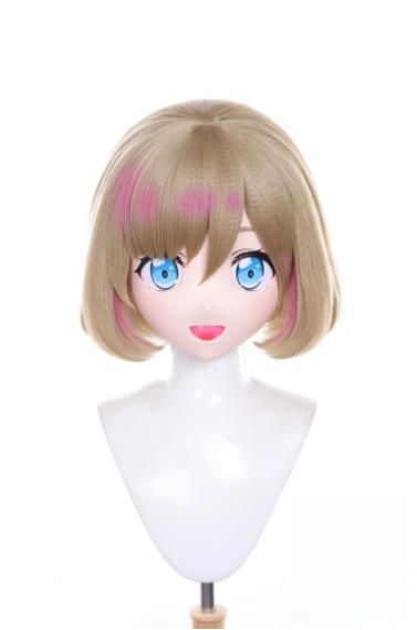 全頭マスク ロック付き NO.1121 フルマスク ドール ヘッドロリータ人形 コスプレ 全頭面 変身 仮装 着ぐるみ 二次元 コスチューム