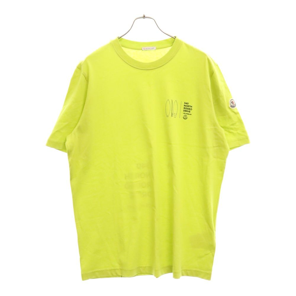 MONCLER (モンクレール) 340 NORTH RODEO DRIVE J1091 8C00043 89AJSノースロデオドライブ プリント クルーネック半袖Tシャツ イエロー