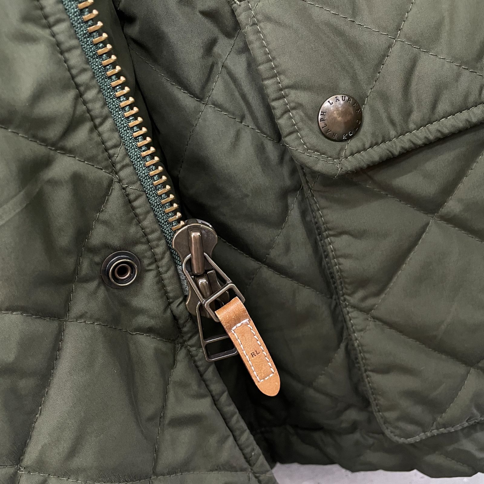 ラルフローレン　ファイアーマンジャケット　裏地キルティング　ブラウン　美品 ラルフローレン ファイアーマンジャケット 裏地キルティング ブラウン