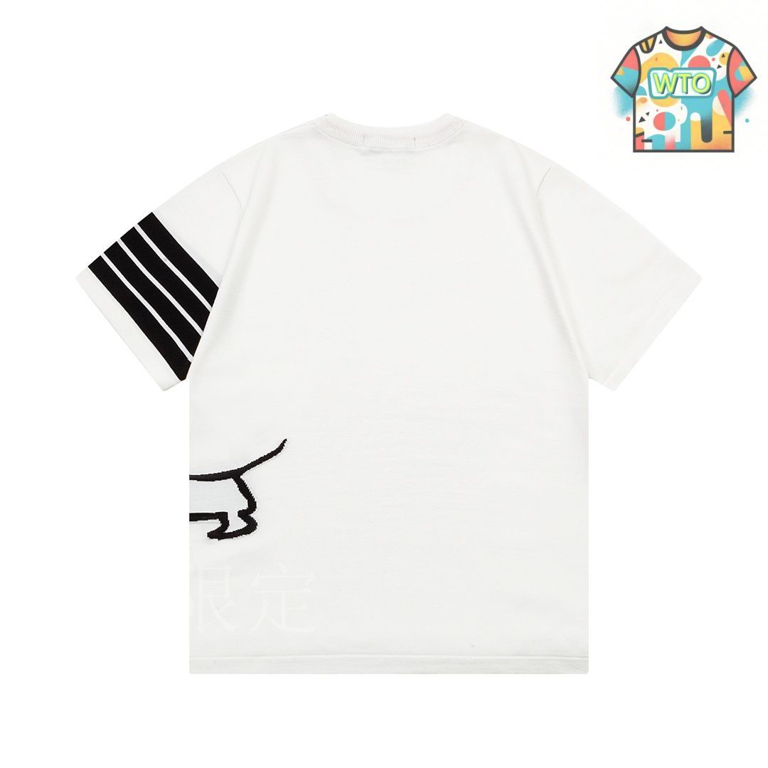 今日特価】Thom Browne Color Block Dachshund Print Knit T