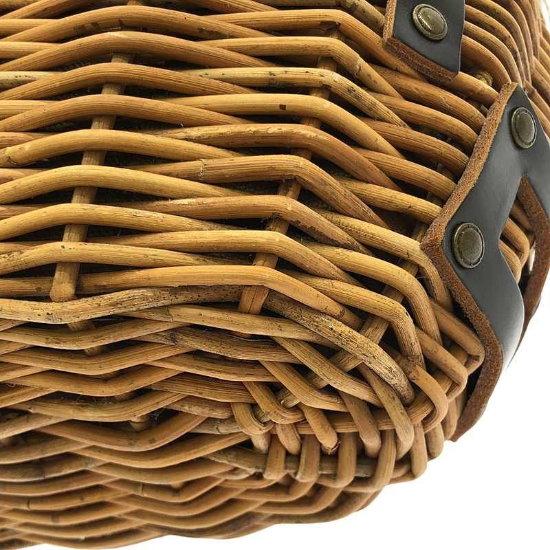 ebagos / エバゴス | ファー被せ付き / 紅藤 かごバッグ | ライト