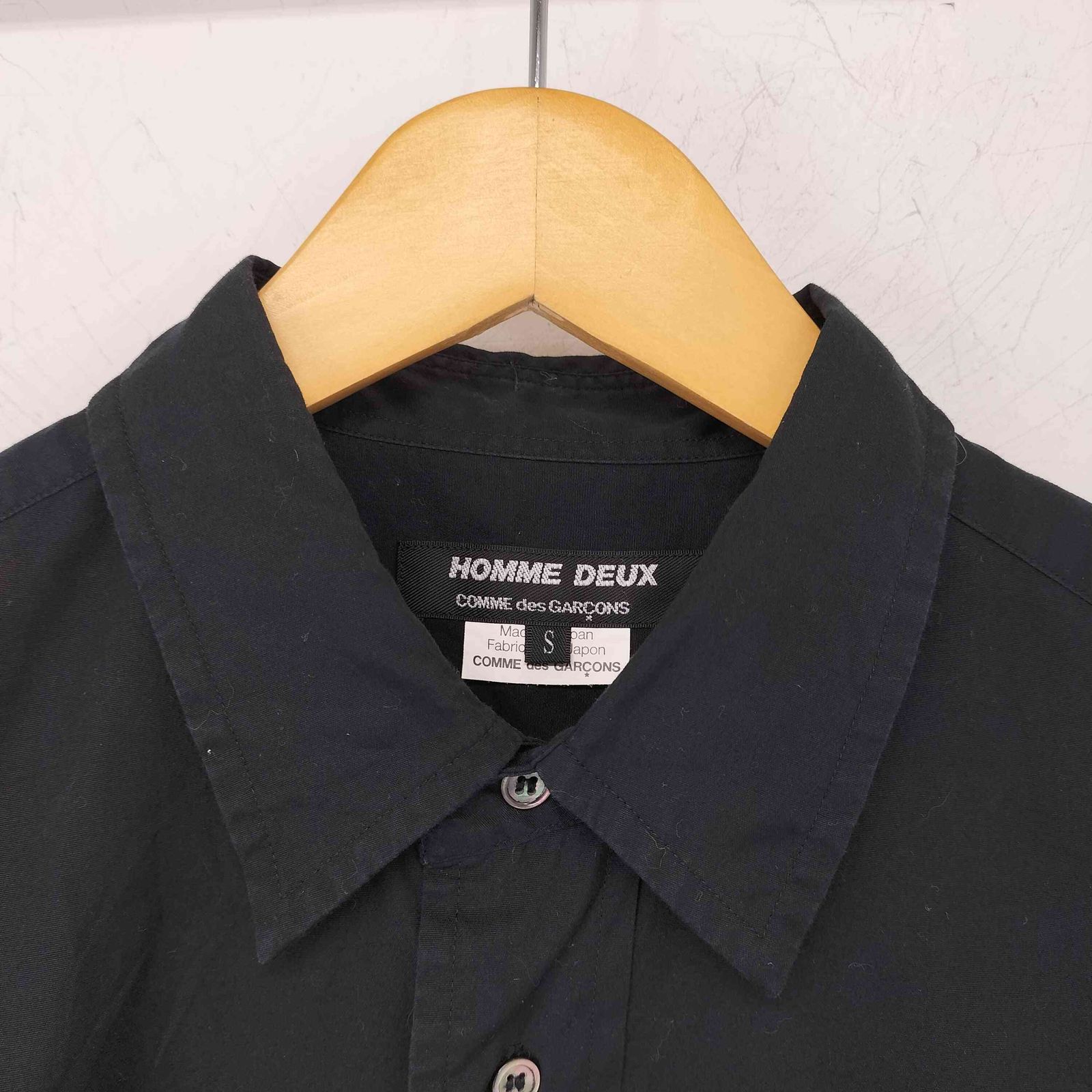 コムデギャルソンオムドゥ　25ss ボタン　半袖シャツ　ネイビー 25SS コムデギャルソンオムドゥ マルチ ボタン シャツ 製品染め