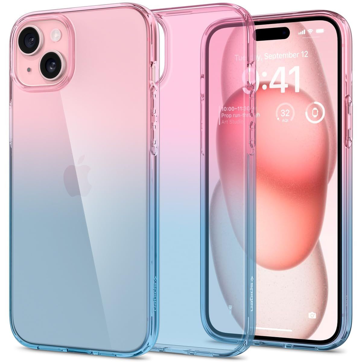 【新着商品】15 iPhone ケース クリア TPUカバー 超薄型 超軽量 Spigen 米軍MIL規格取得 リキッド・クリスタル ACS06787 (グラデーション)